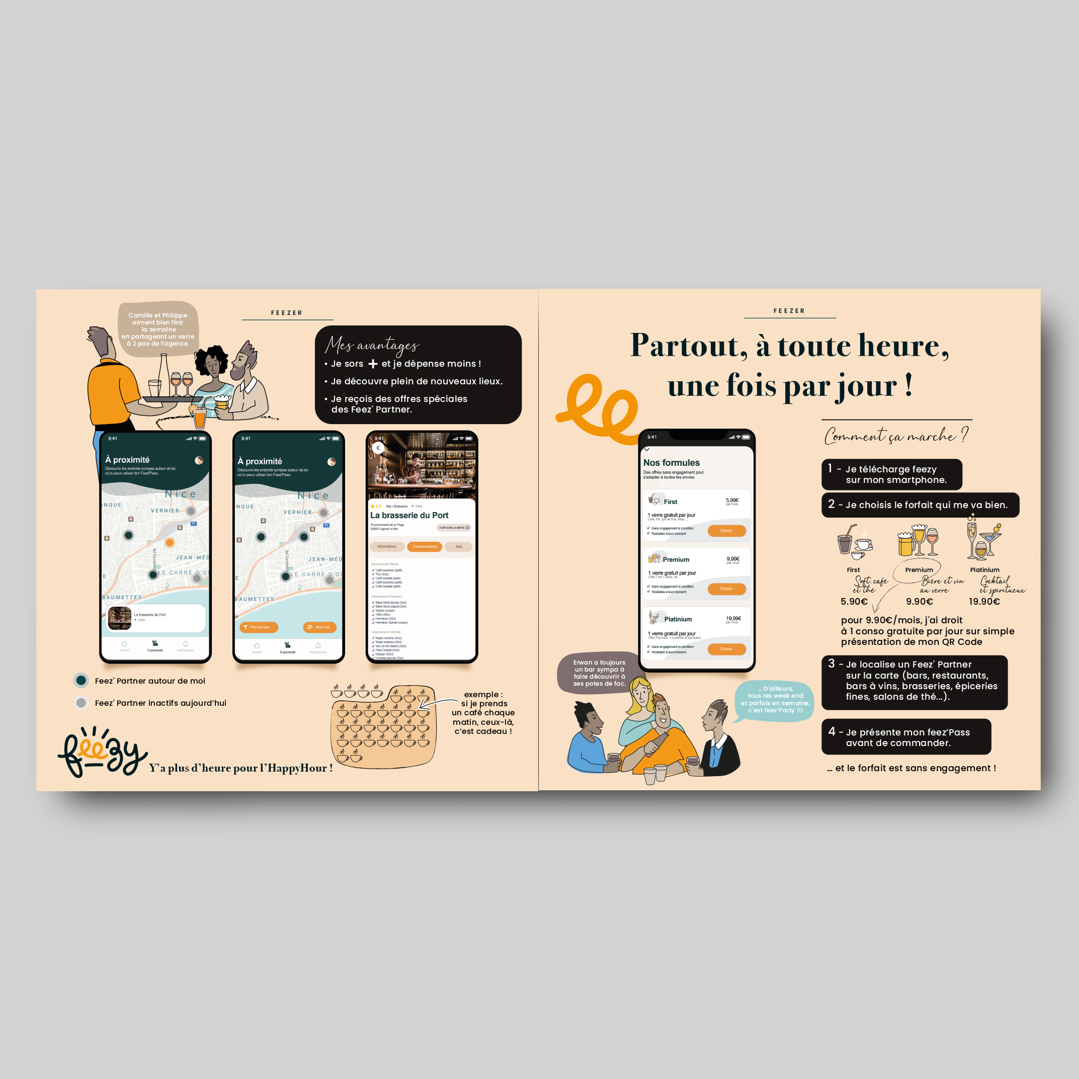 Feezy - Plaquette présentation Application - Logo : cariboucaribou.fr